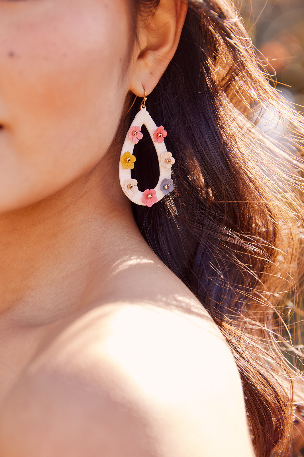 SALE - Flora Beaded Drop Earrings