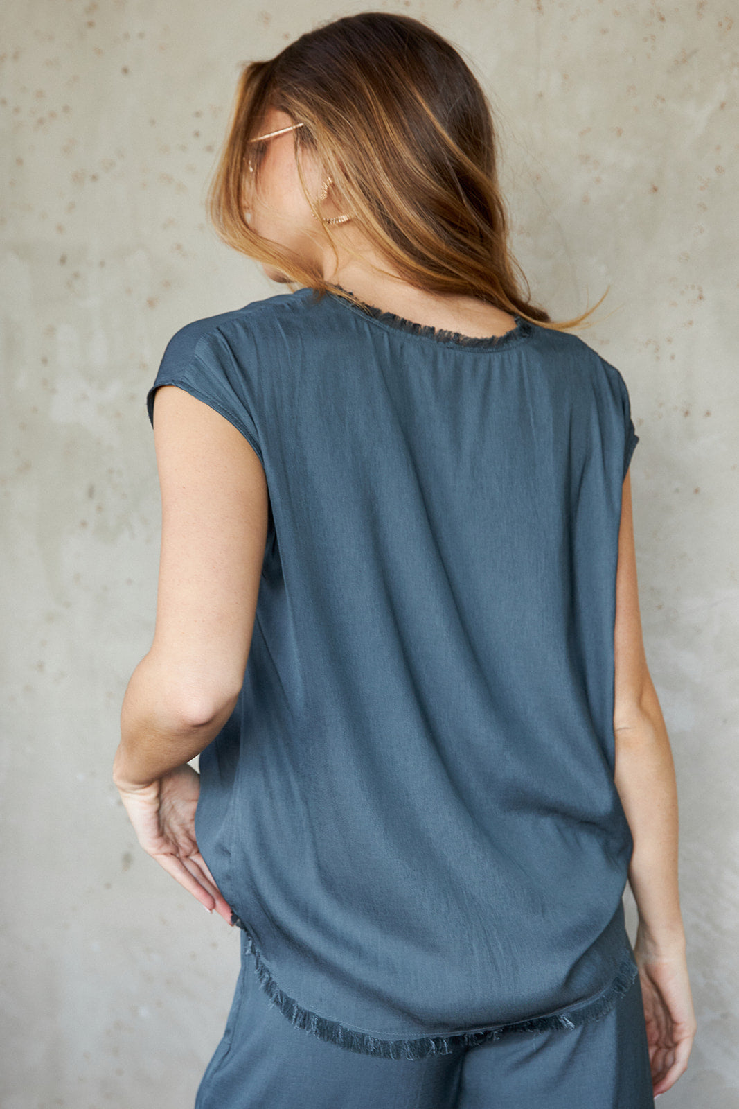 Arden Raw Hem Blouse