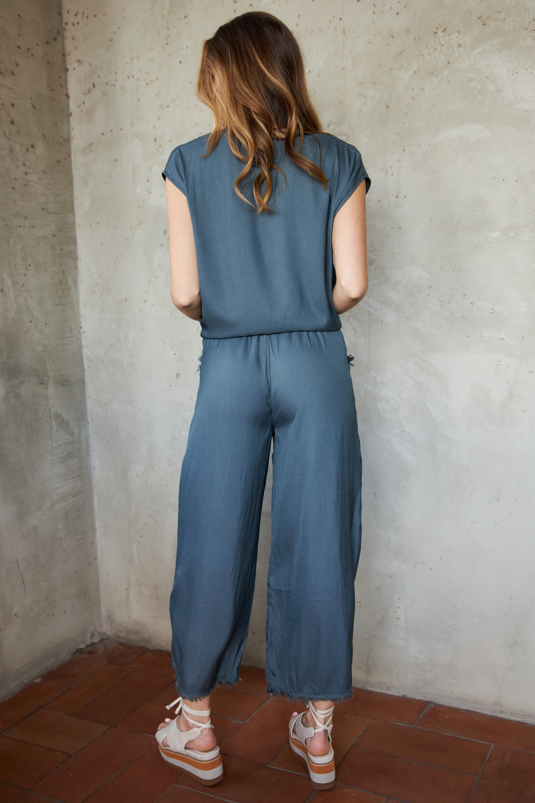 Arden Raw Hem Wide Leg Pant