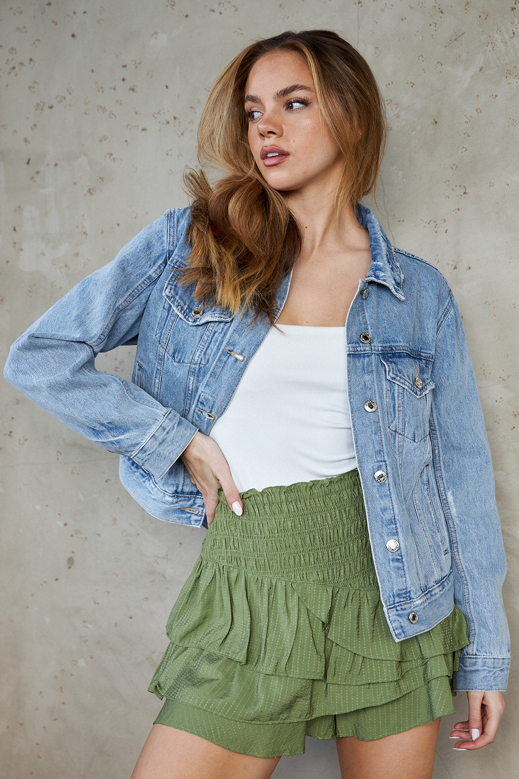 Colette Smocked Waist Ruffled Skort