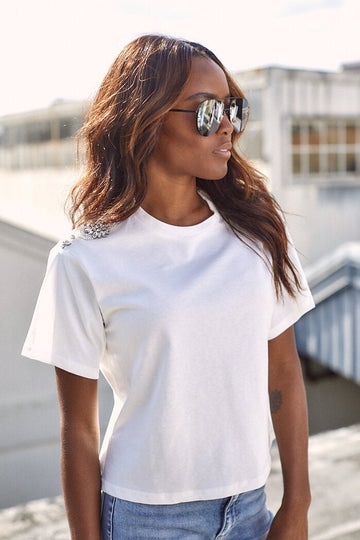 Darla Rhinestone Detail Tee