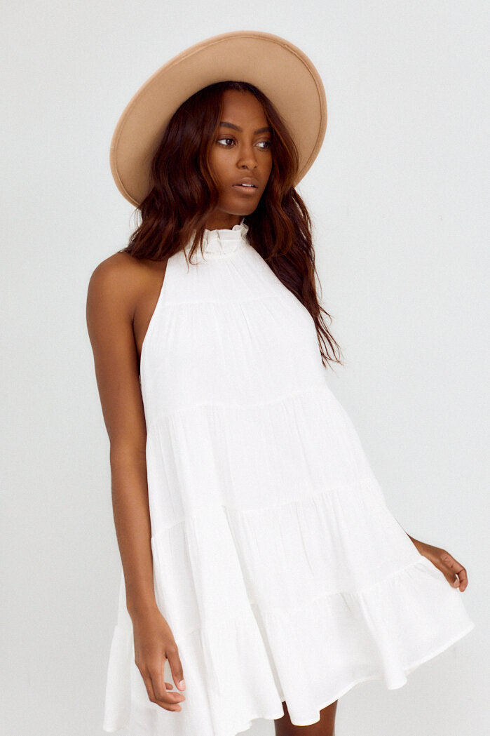 Callie Tiered Halter Swing Dress