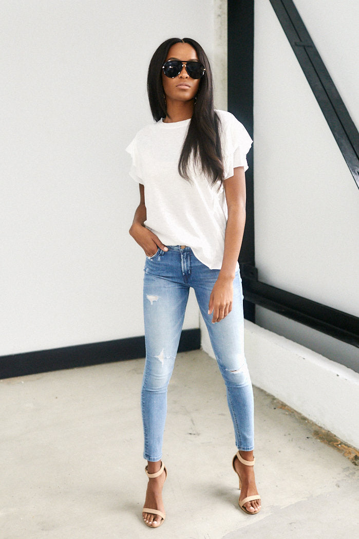 Benni Ruffle Sleeve Tee