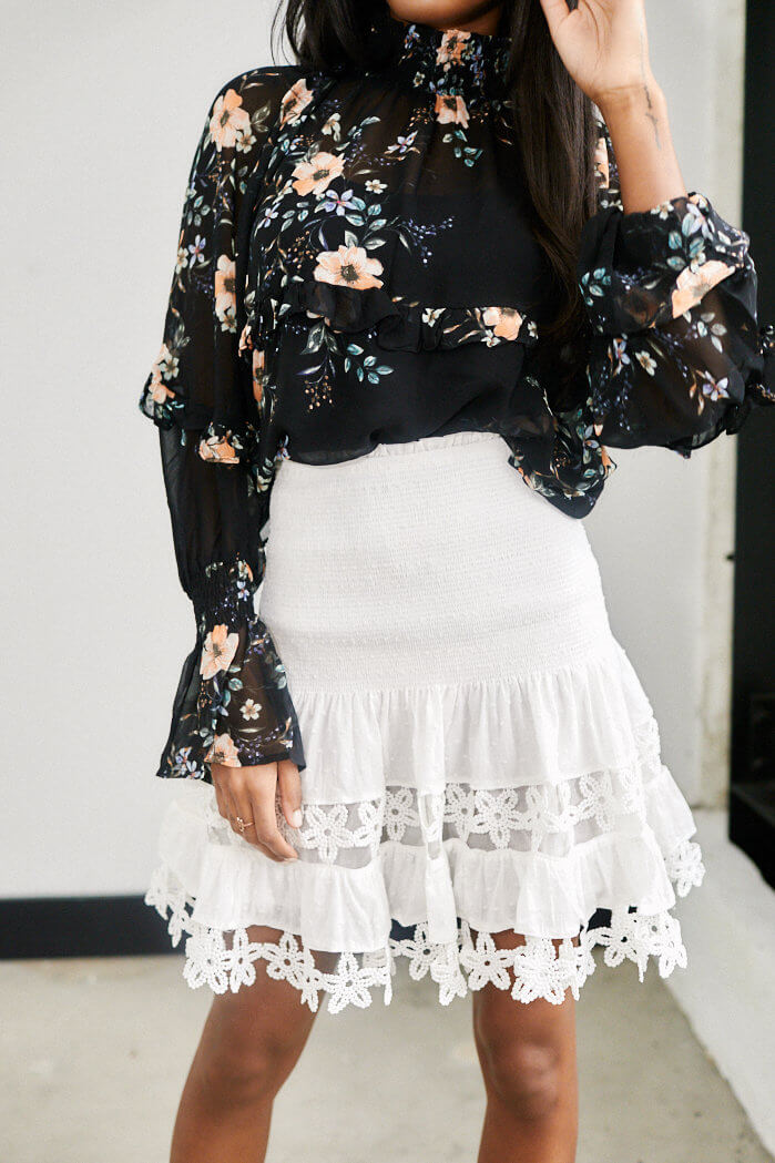 Elizabeth Smocked Waist Skirt