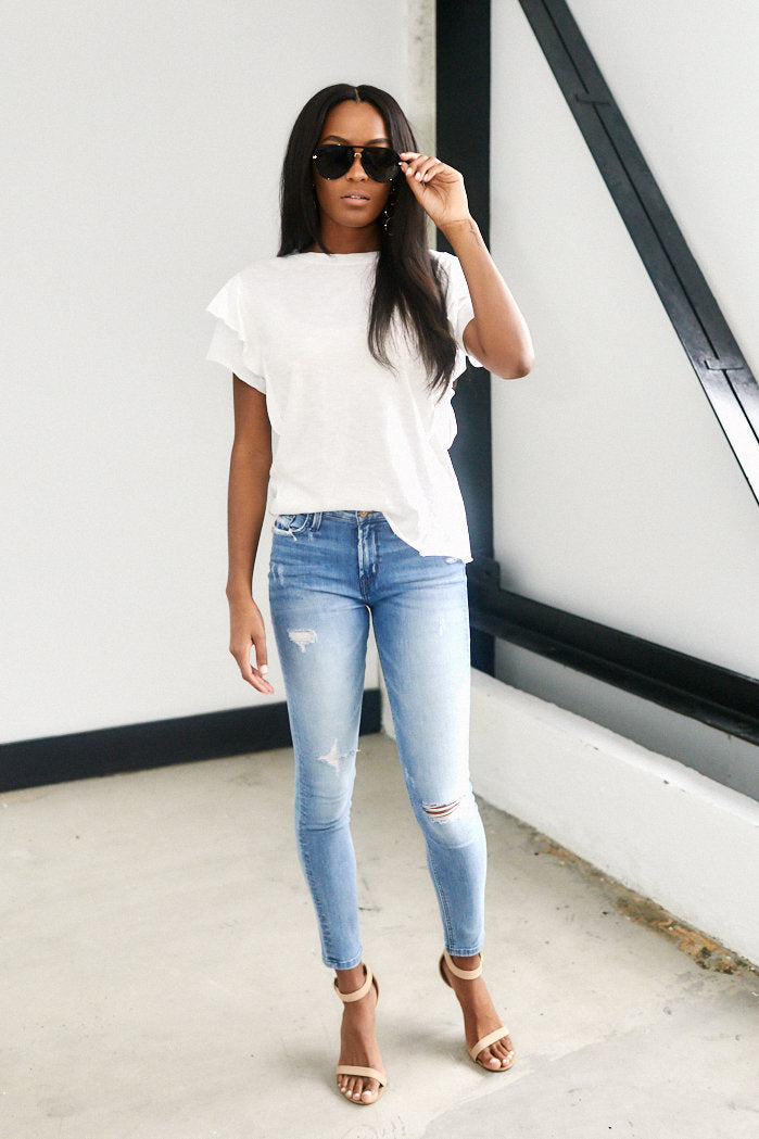 Benni Ruffle Sleeve Tee