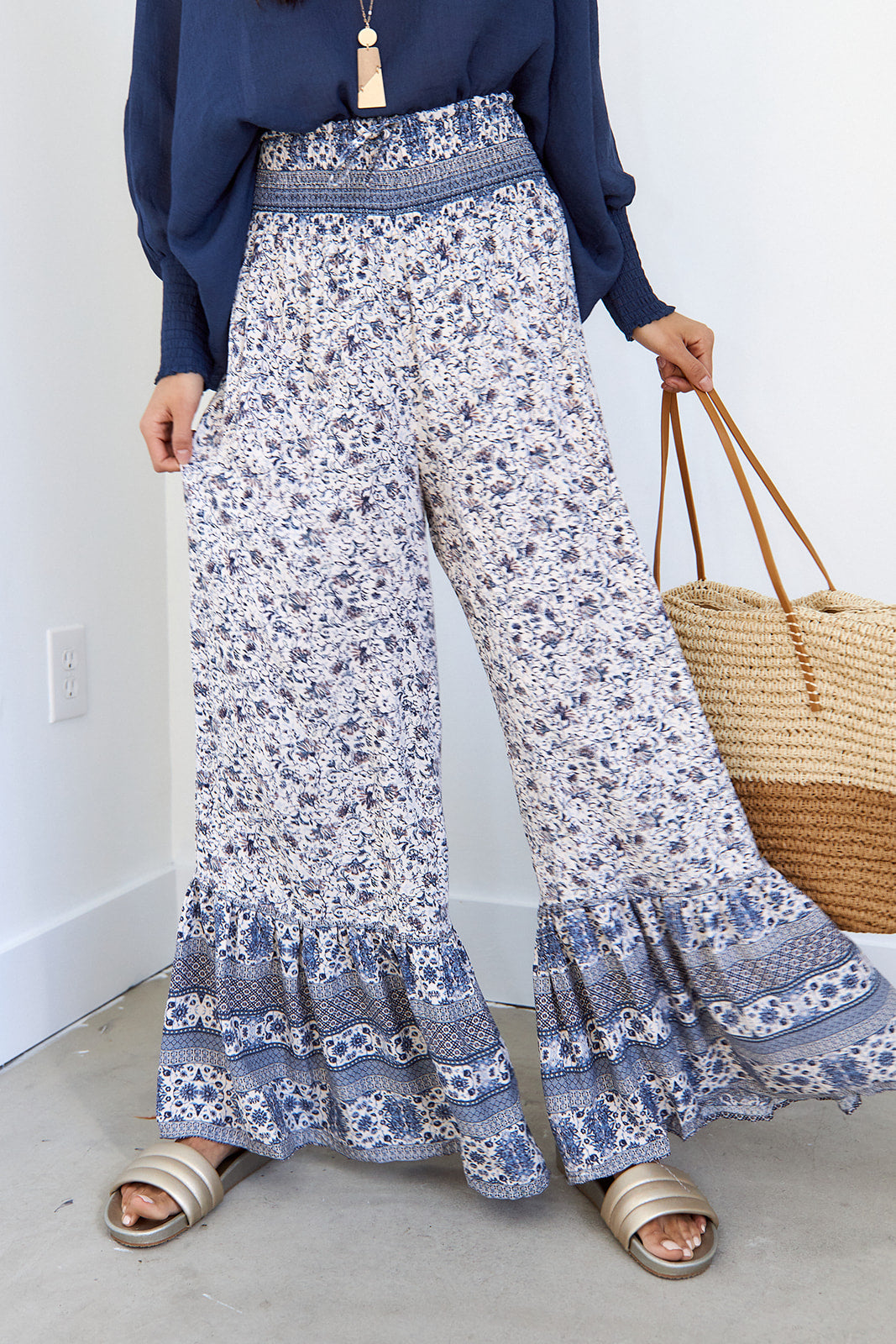 SALE- Beckham Floral Printed Flare Pants
