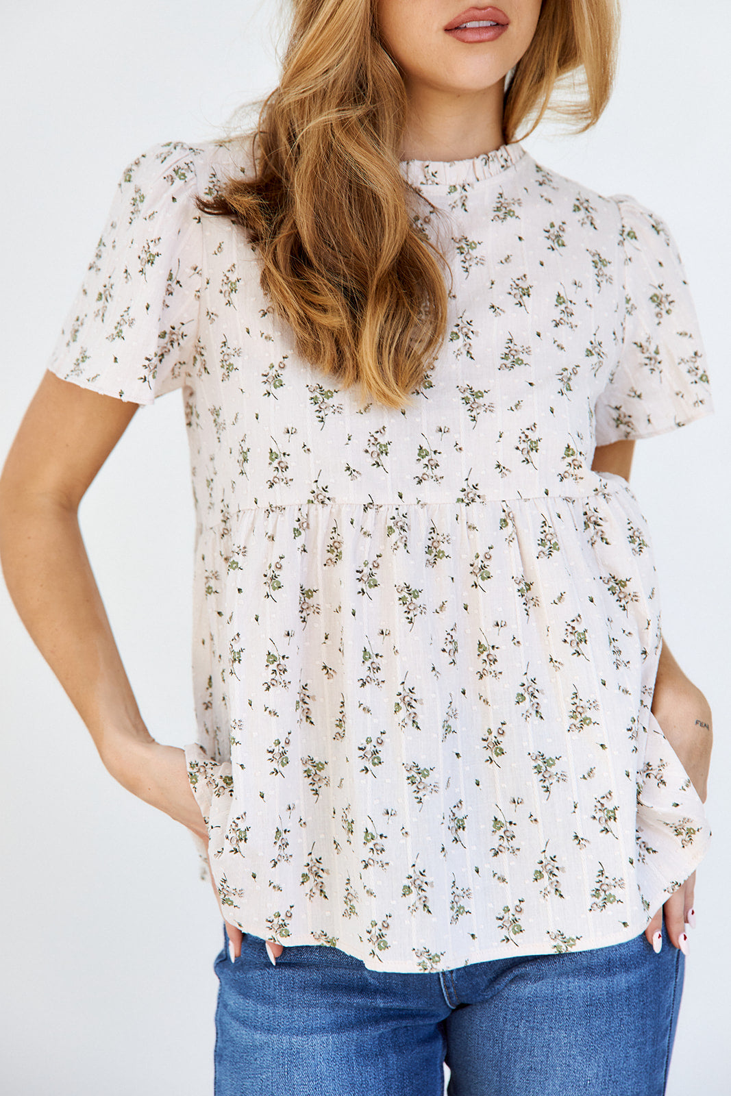 Mansa Floral Printed Peplum Blouse