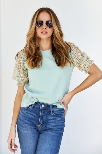 Isla Lace Puff Sleeve Blouse