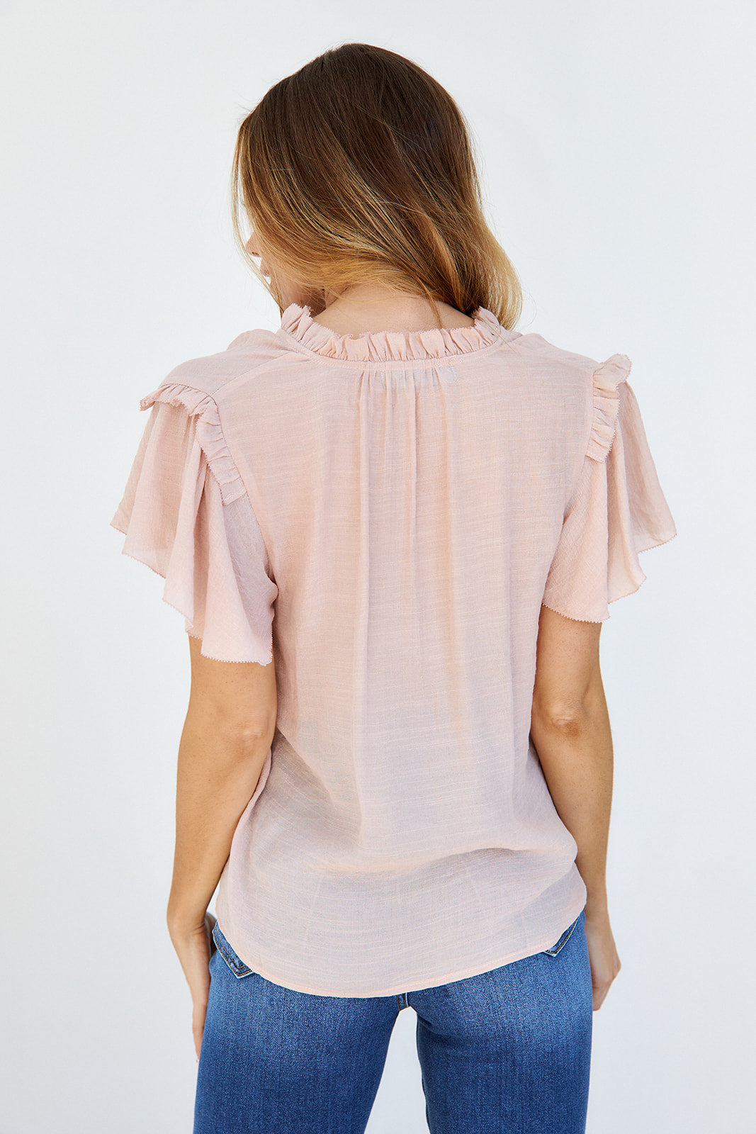 Geneve Ruffle Sleeve Detail Blouse