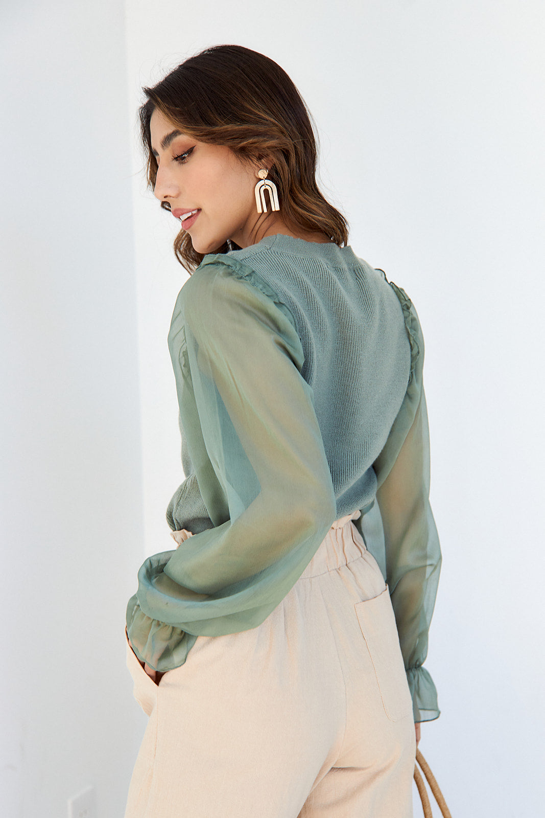 Leena Puff Sleeve Knit Top
