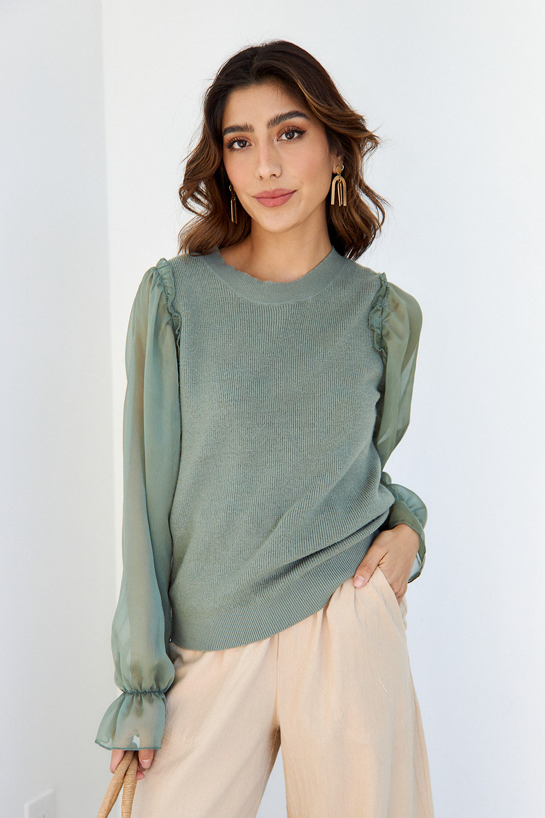 Leena Puff Sleeve Knit Top