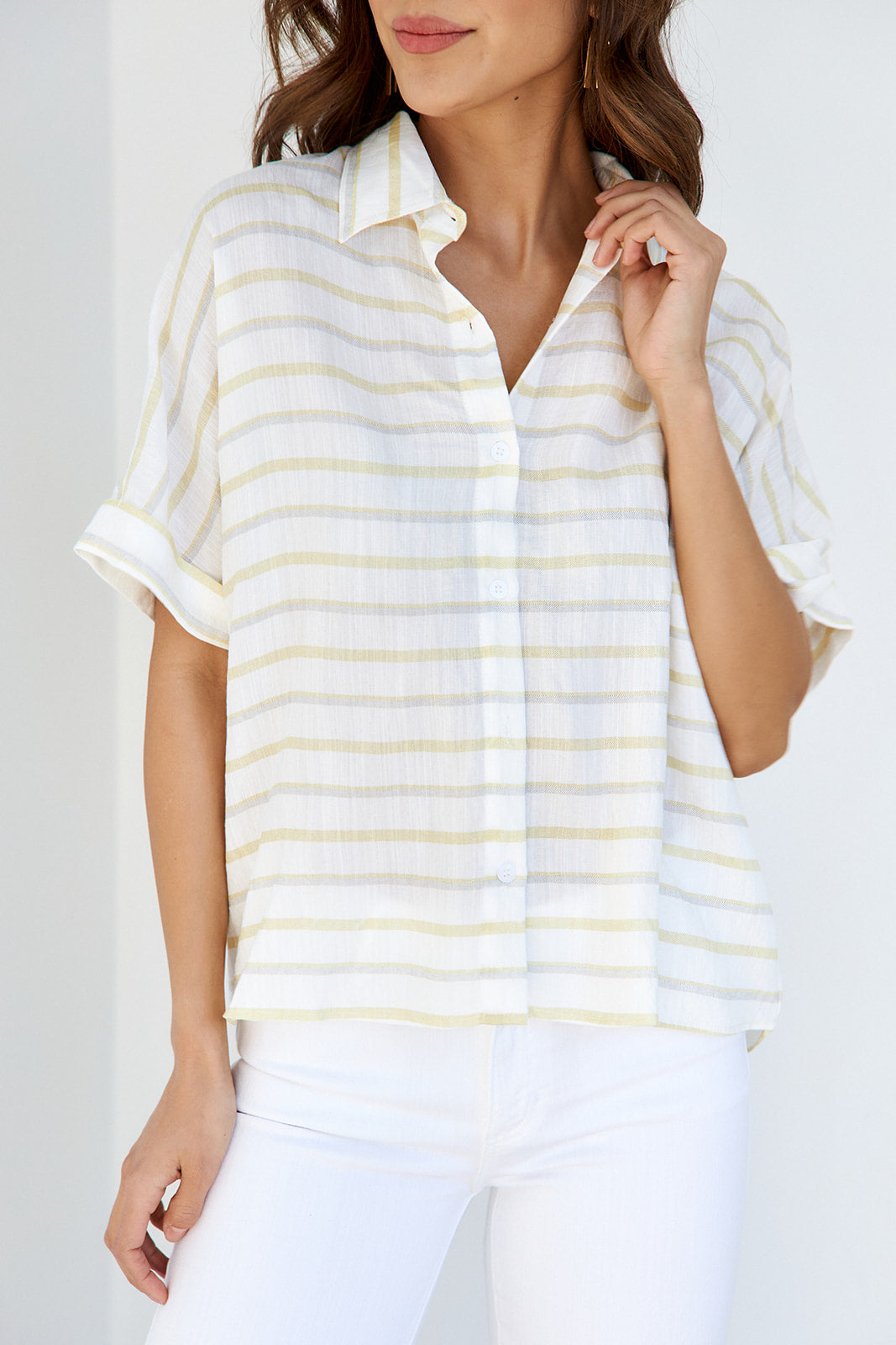 SALE- Aria Striped Button Down