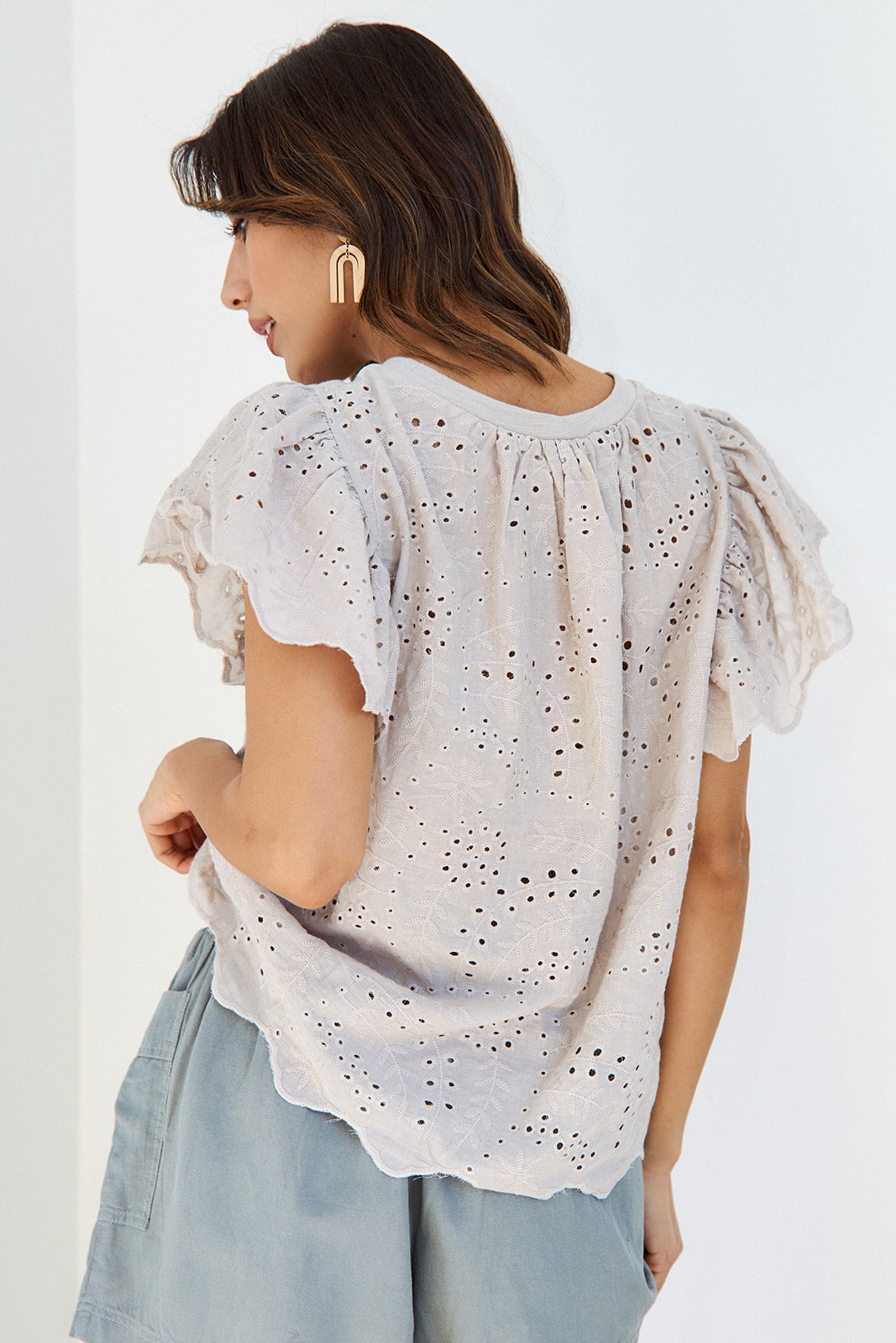 Rerva Eyelet Sleeve Blouse