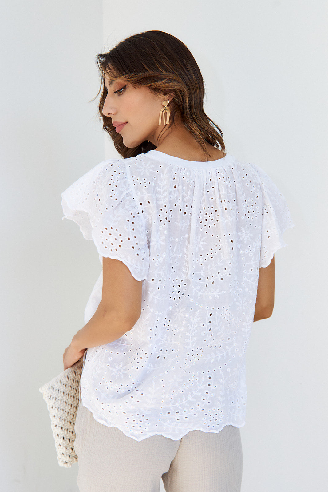 Rerva Eyelet Sleeve Blouse