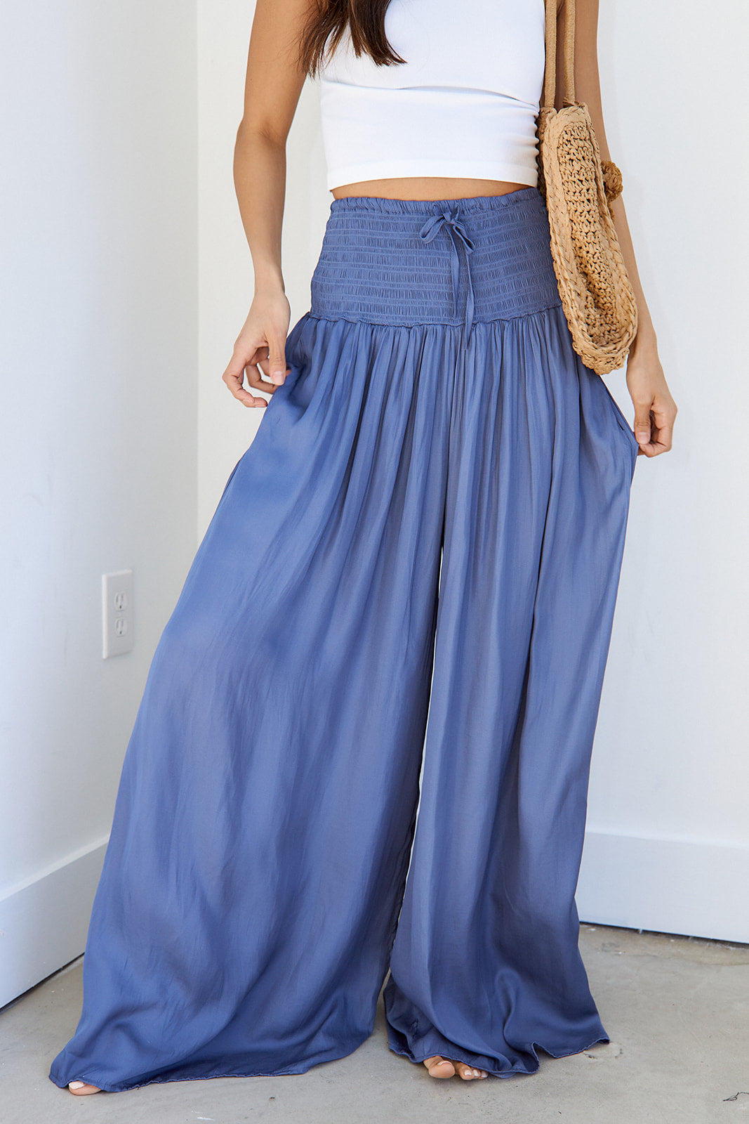 SALE- Finn Smocked Wide Leg Pant
