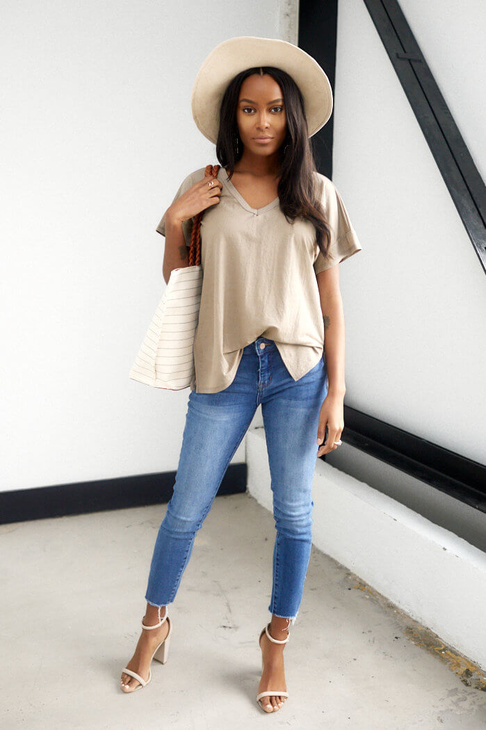 Landon Side Slit V Neck Tee