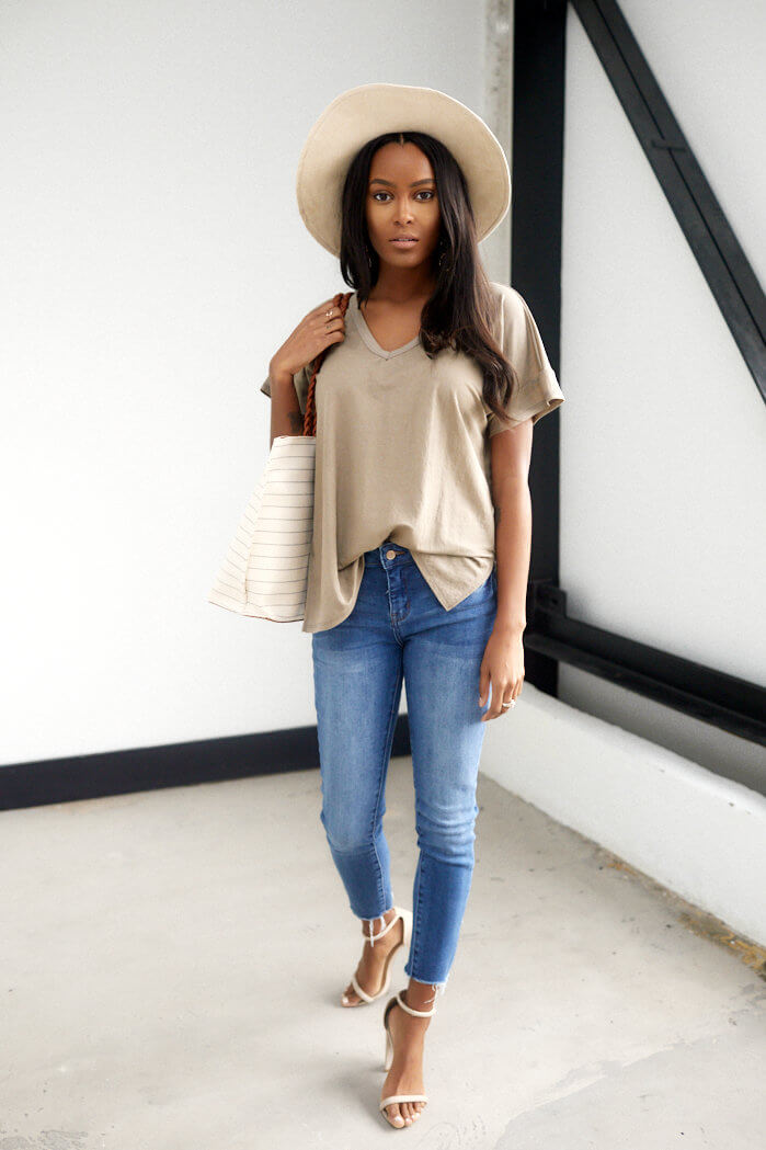Landon Side Slit V Neck Tee