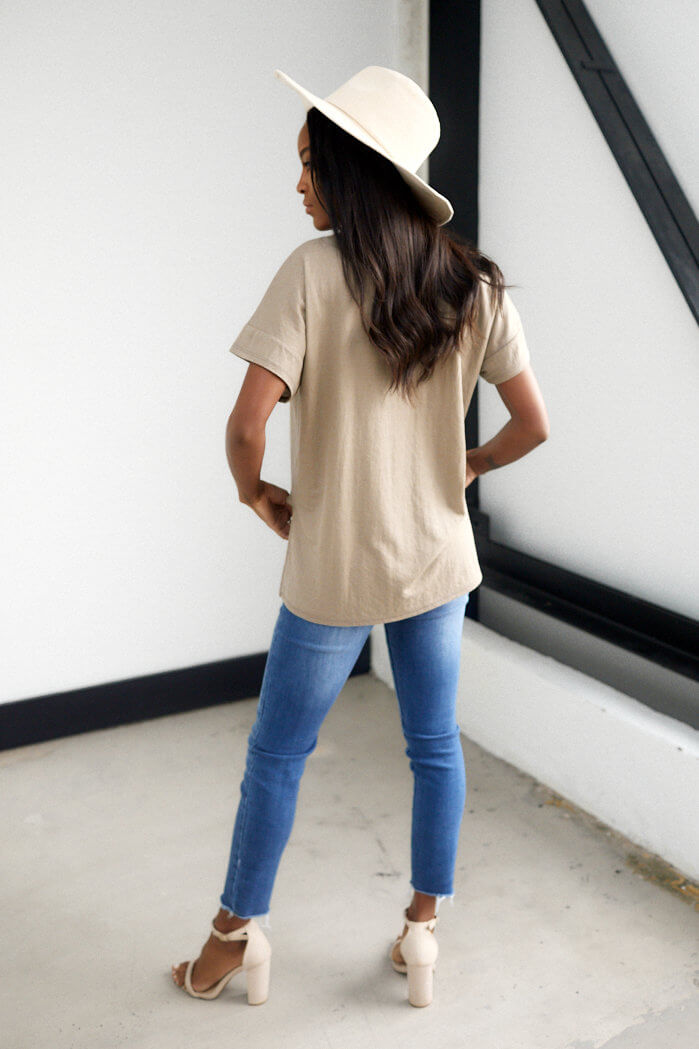 Landon Side Slit V Neck Tee