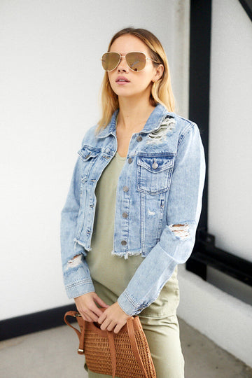 Hannah Distressed Denim Jacket
