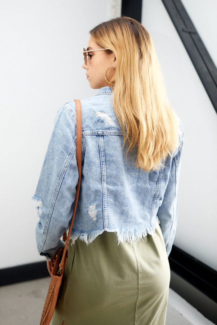 Hannah Distressed Denim Jacket