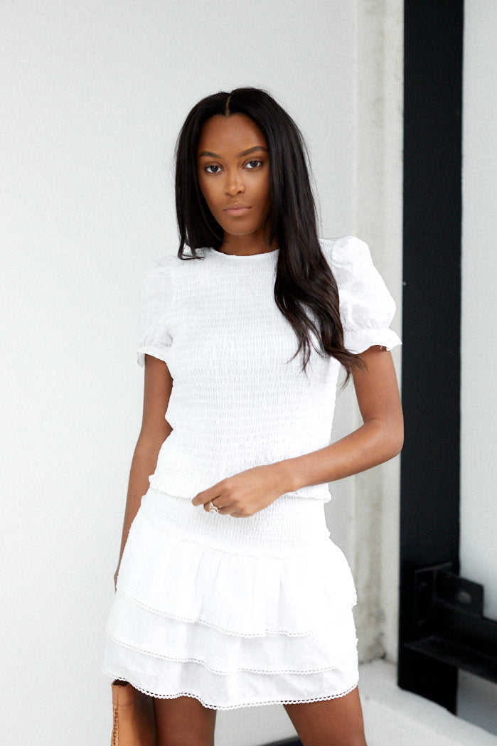 Faye Smocked Skirt