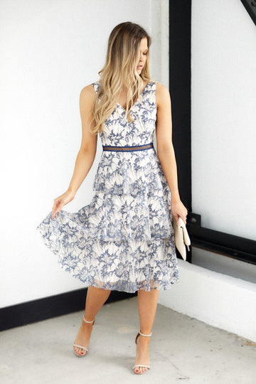 Rennes Tiered Lace Midi