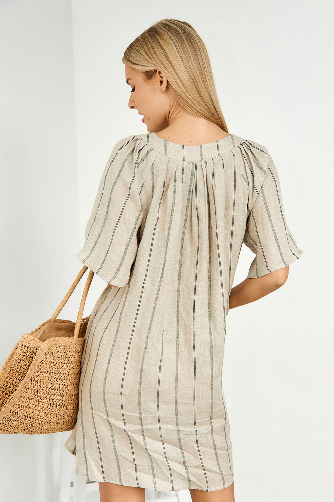 Oakley Striped Linen Dress