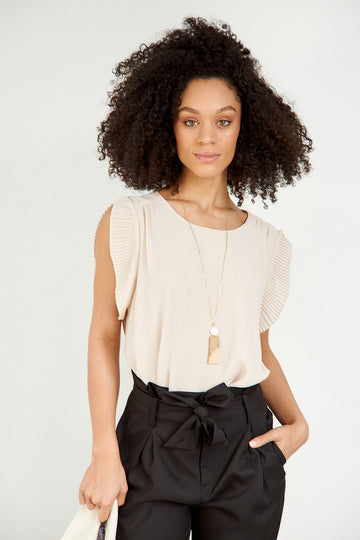 Kasey Pleated Sleeve Blouse