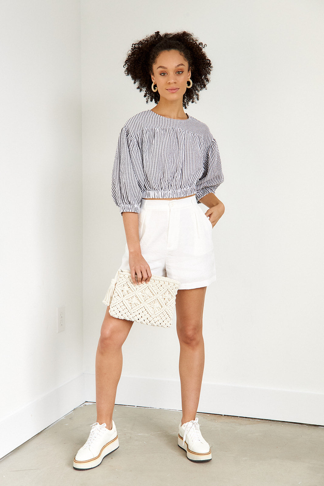 SALE- Rowen Stripped Crop Top