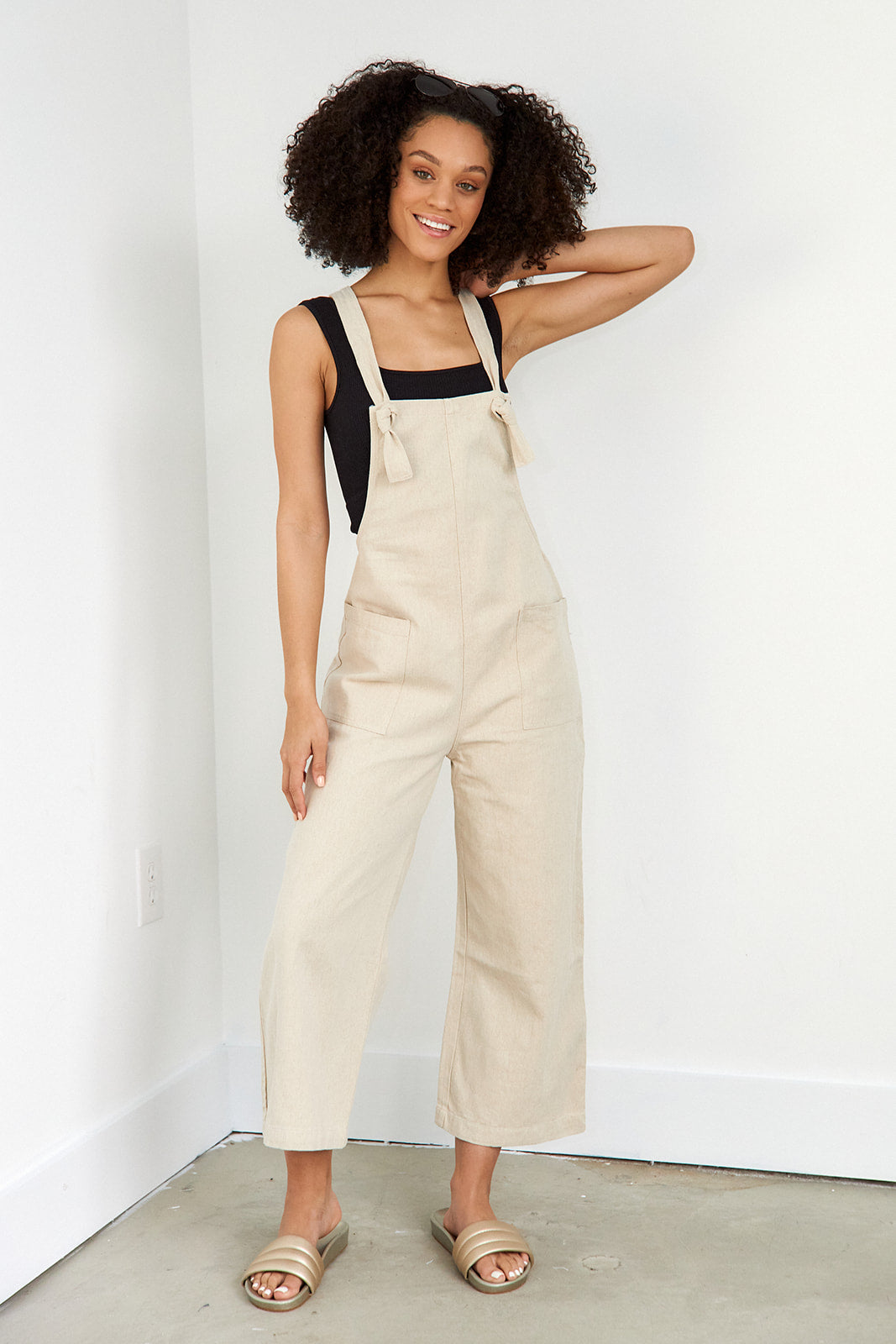 Aspen Knot Detail Linen Jumpsuit