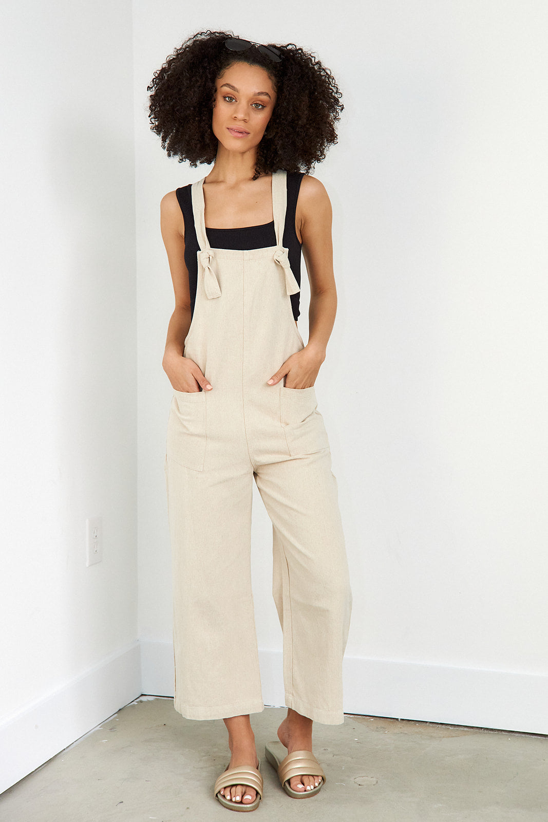 Aspen Knot Detail Linen Jumpsuit