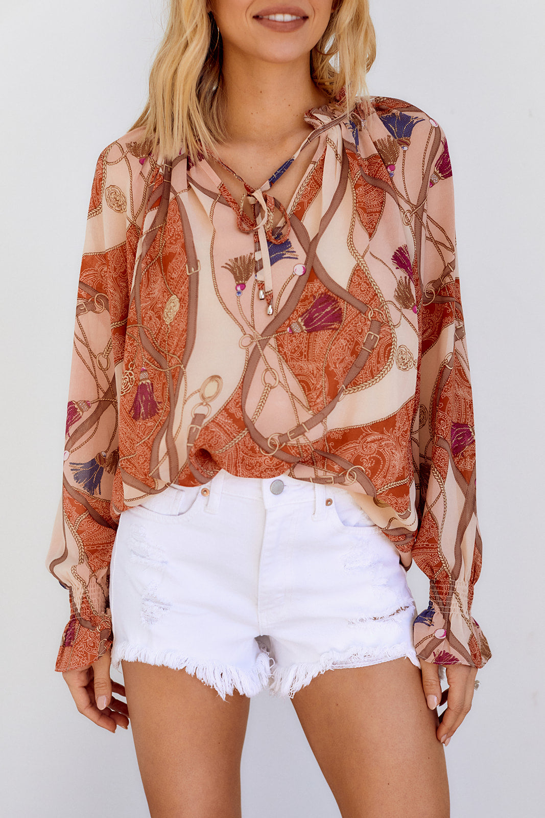 Avenue High Rise Distressed Denim Cutoffs