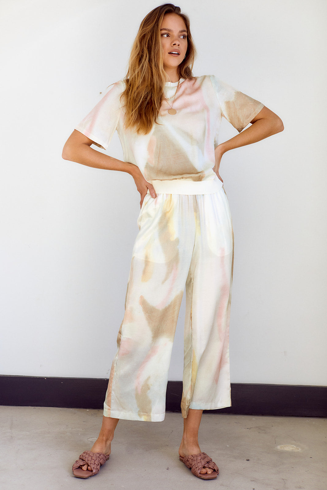 June Tie Dye Cropped Silky Pants