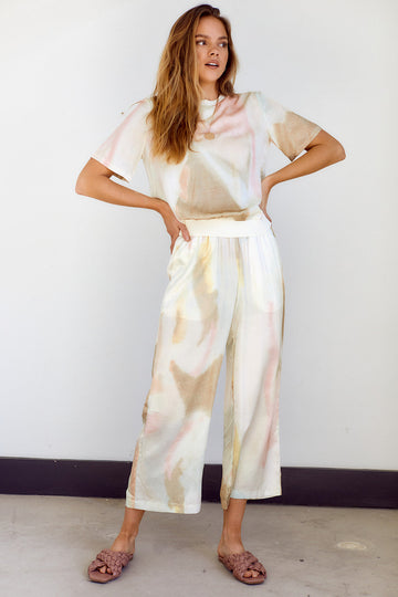 June Tie Dye Cropped Silky Pants