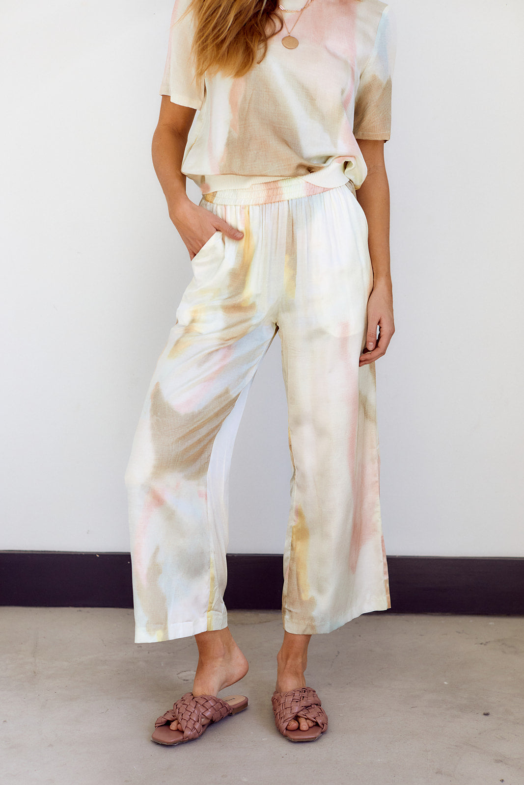 June Tie Dye Cropped Silky Pants