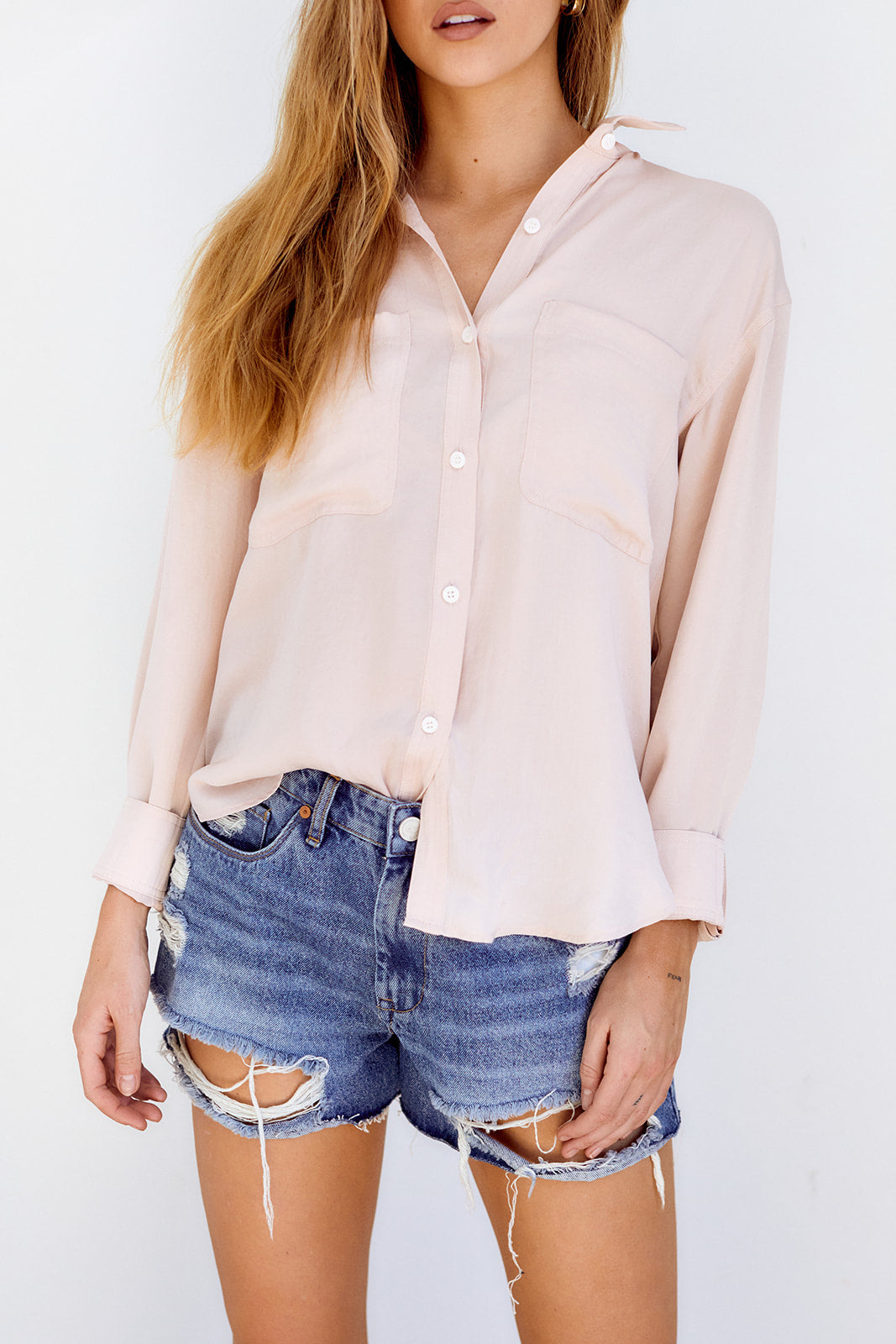 Been There Before Distressed Denim Cutoffs