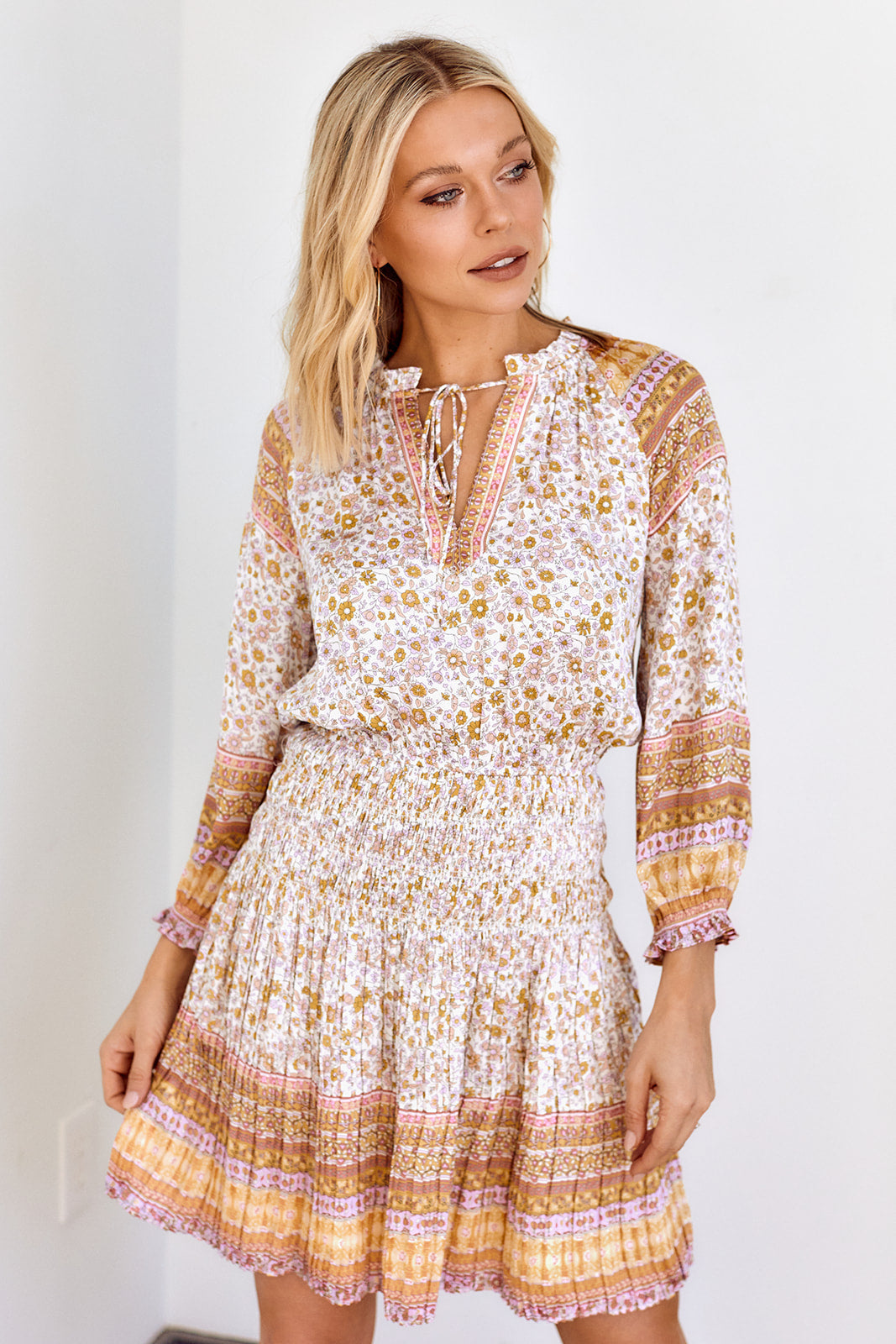 Carlin Pleated Mini Dress