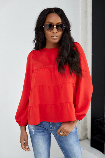 Aris Solid Long Sleeve Top