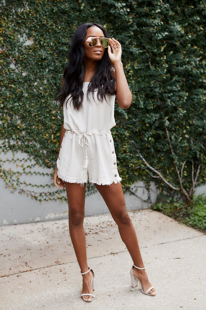 Chloe Button Side Sleeveless Romper