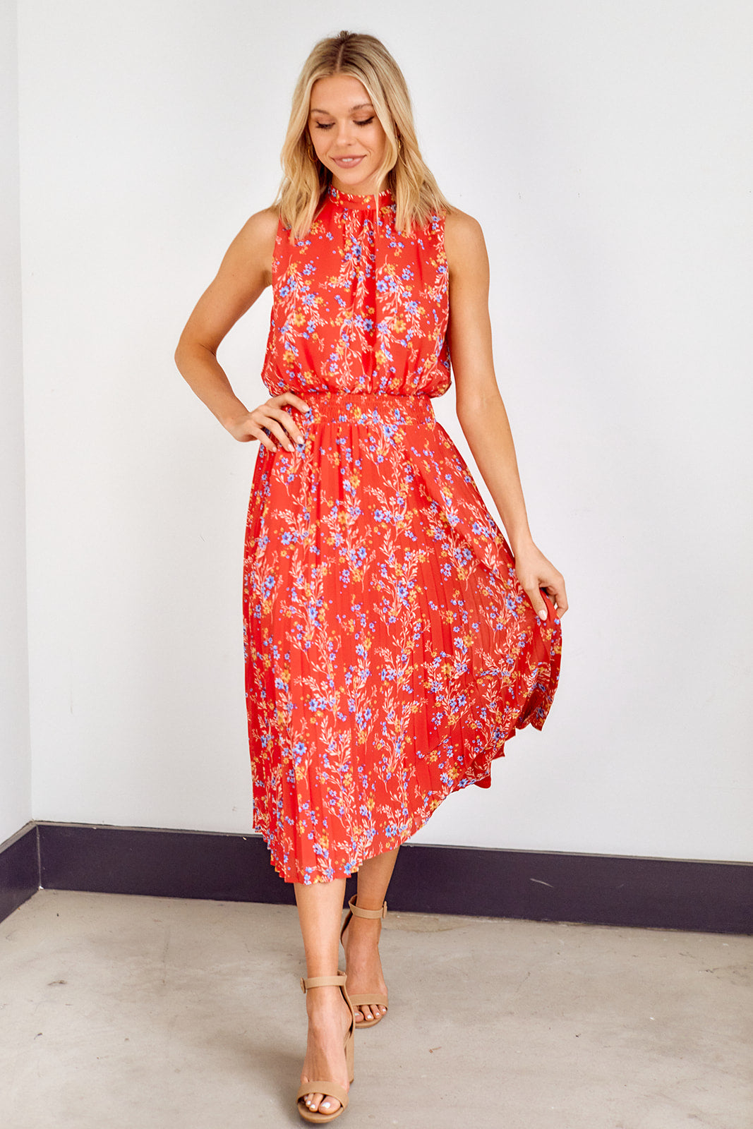 Chairo Pleated Midi Dress