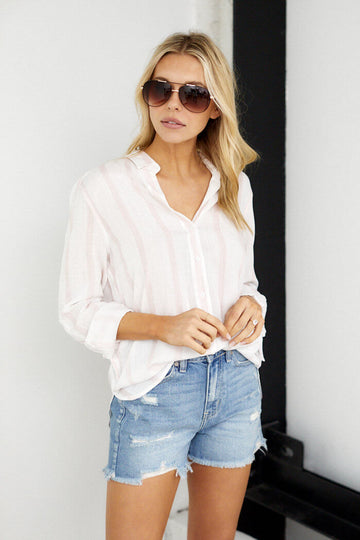 Ella Stripe Button Down Top