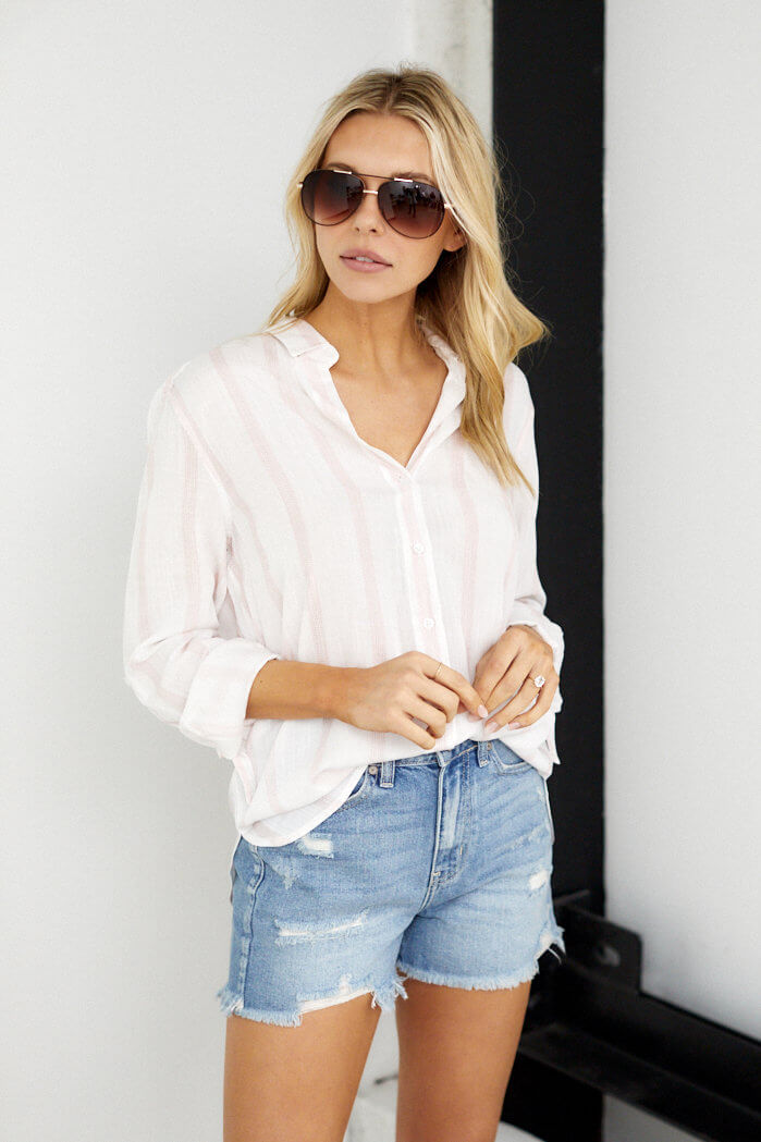 Ella Stripe Button Down Top