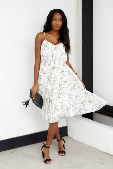 Princeton Pleated Floral Midi Dress