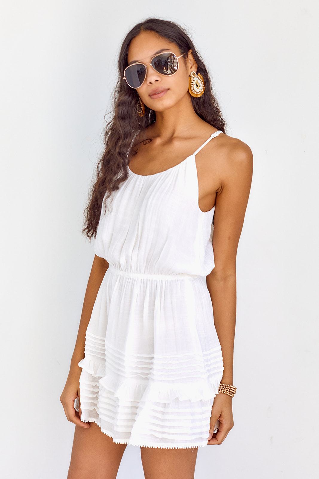 Carlie Ruffle Detail Mini Dress