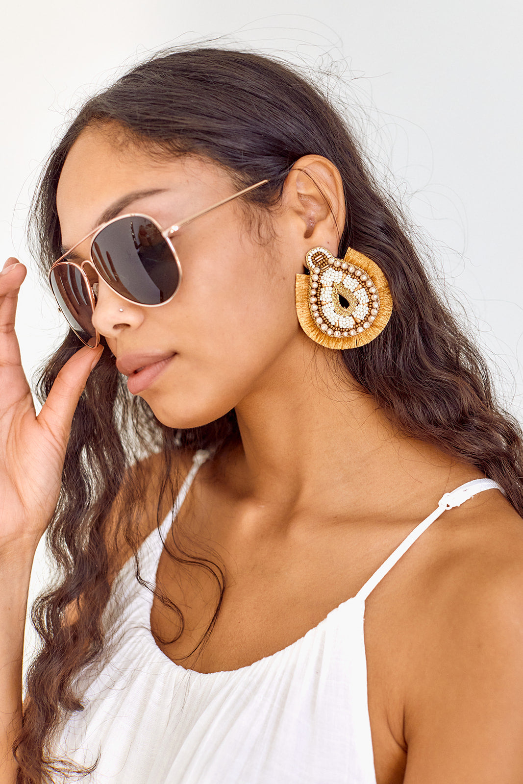 Briella Teardrop Tassel Earrings