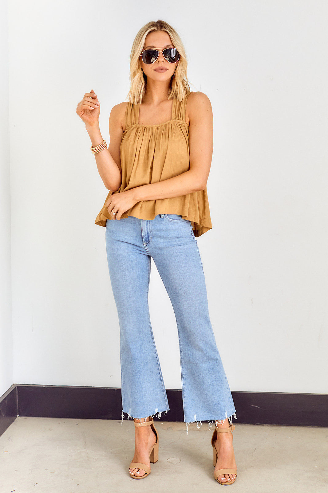 Maura Sleeveless Swing Blouse