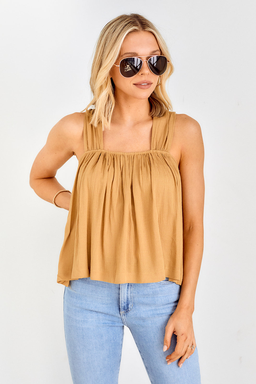 Maura Sleeveless Swing Blouse