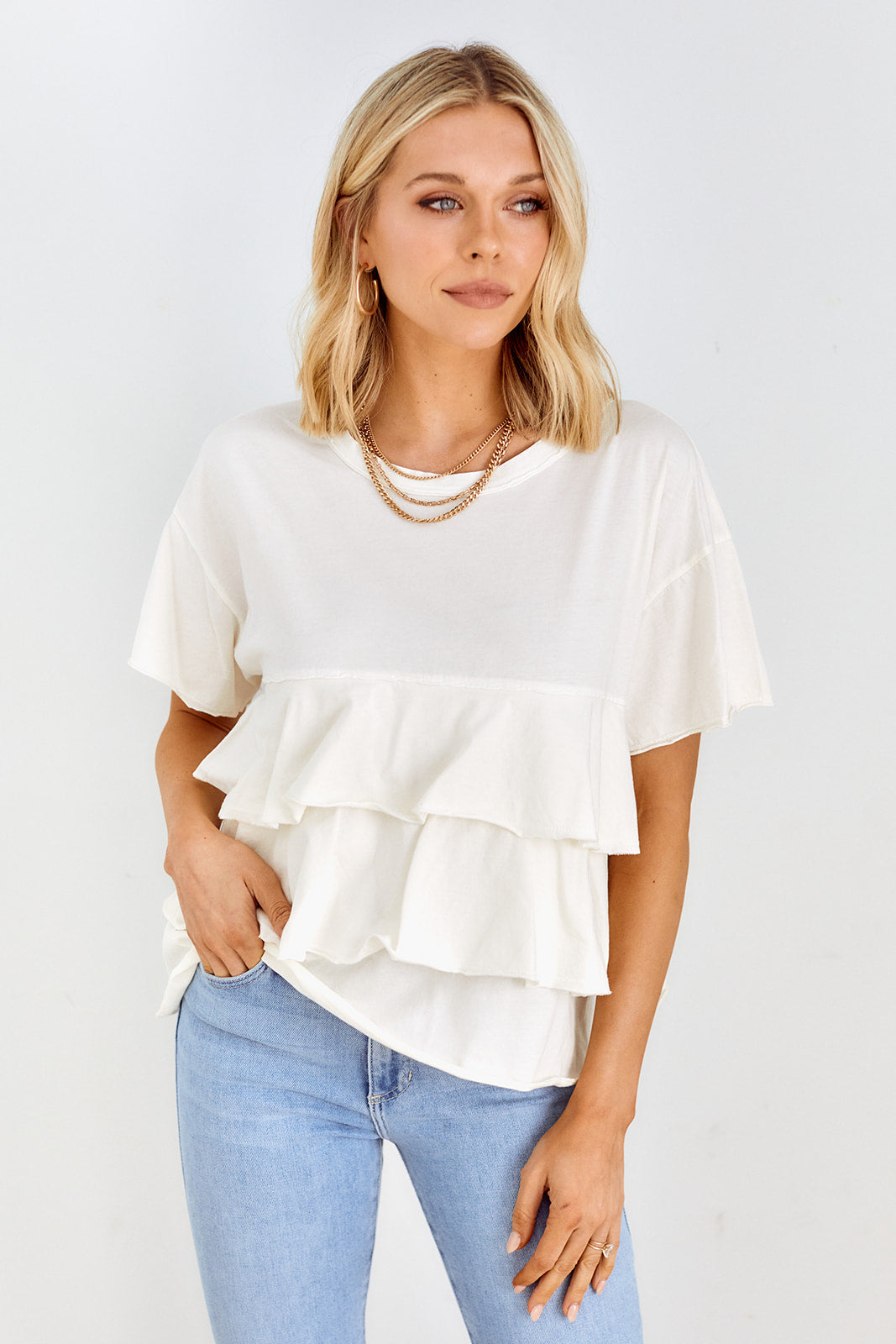 Liana Ruffle Detail Tee