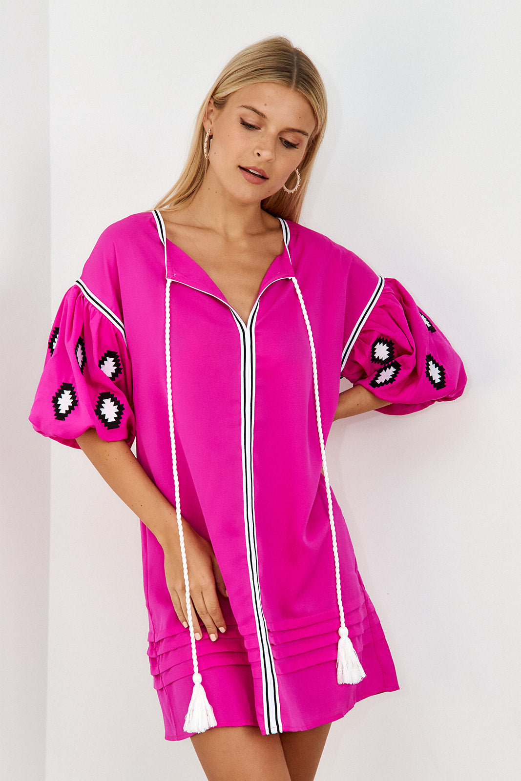 Rosa Embroidered Puff Sleeve Dress