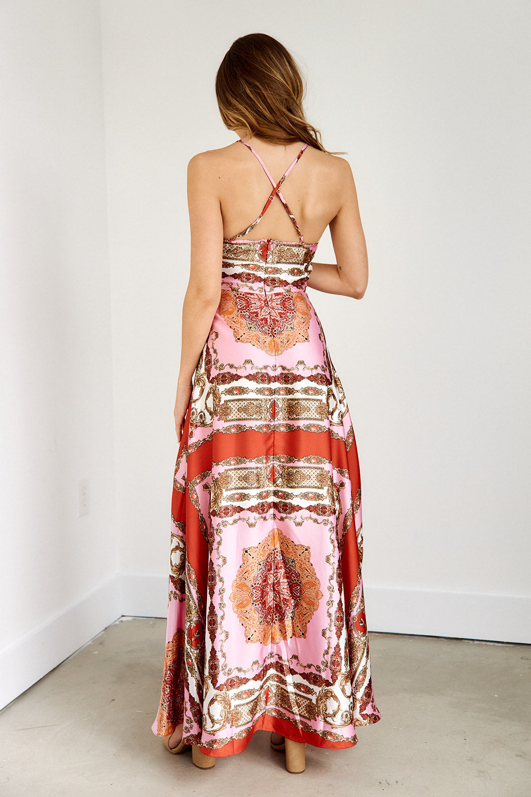Zimmy High Neck Printed Maxi Dress